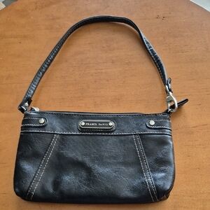 Franco Sarto Faux Black Leather Wristlet